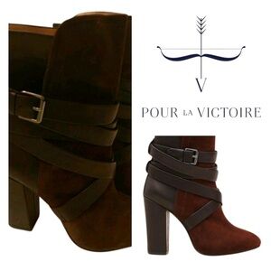 Sold Pour La Victoire Bionda Suede/Leather Caged Boots